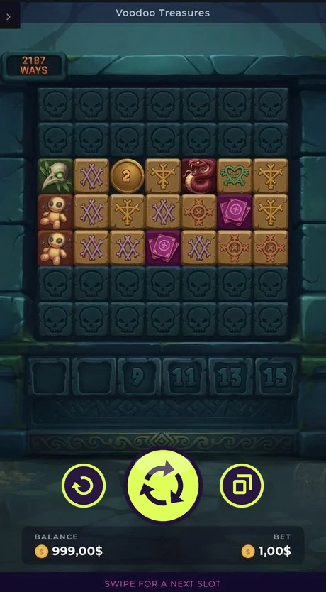 Voodoo Treasures slot on a phone