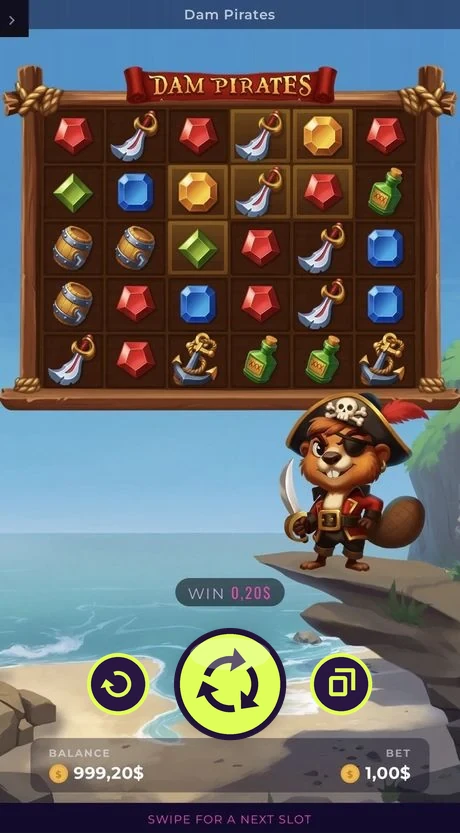 Dam Pirates slot on a phone